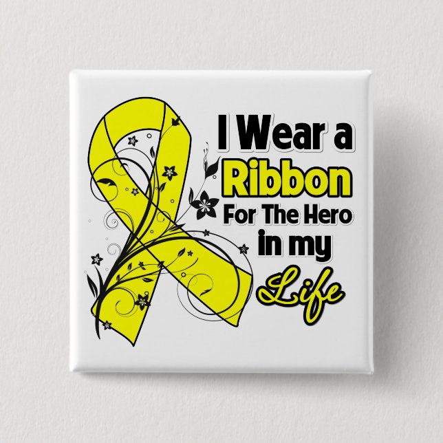 Osteosarcoma Ribbon Hero in My Life Button (Vorderseite)