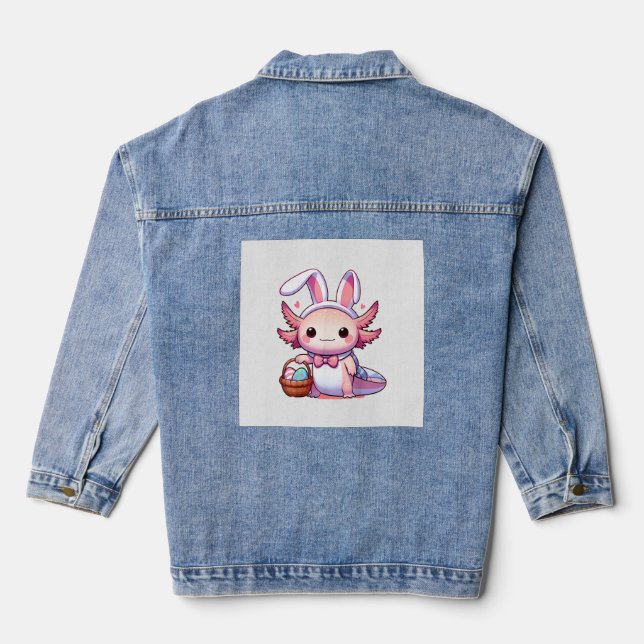 Oster Axolotl Hasenohren Eier T-Shirt Jeansjacke (Rückseite)