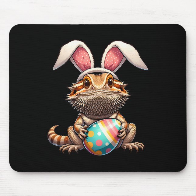 Oster Bartagamen Haustiere Ei Eier Hase Männer  Mousepad (Vorne)