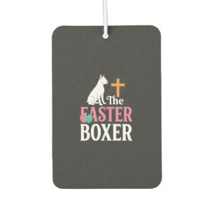 Oster-Boxer-Hund Vintage-Gravur-Shirt Autolufterfrischer