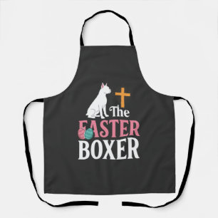 Oster-Boxer-Hund Vintage-Gravur-Shirt Schürze