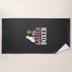 Oster-Boxer-Hund Vintage-Gravur-Shirt Strandtuch