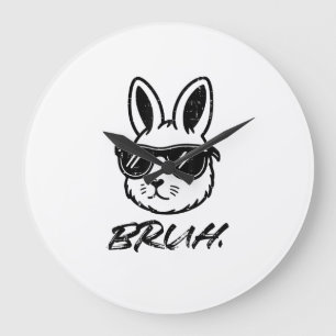 Oster-Bruh-Hase-Sonnenbrille Lustiges Meme Männer  Große Wanduhr