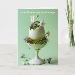Oster-Brunch-Einladung Florales Ei Frühling Elegan Dankeskarte