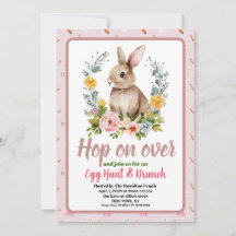 Oster-Brunch & Ostereiersuche Floral Aquarell-Hase