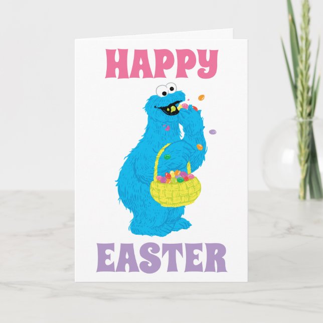 Oster-Cookie-Monster Karte (Vorderseite)