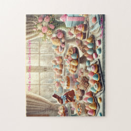 Oster-Dessert-Tisch, Frühlings-Leckereien-Hasen-Pa Puzzle