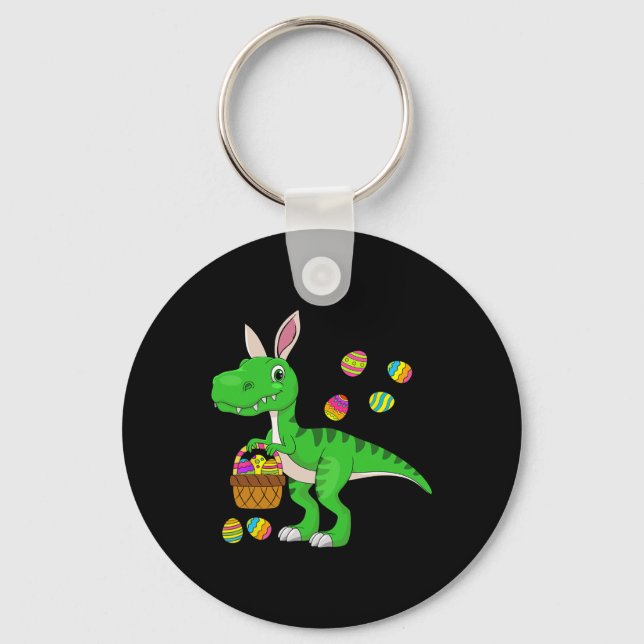 Oster-Dinosaurier-Hasenohren-Oster-Skizzen-Sachen- Schlüsselanhänger (Vorderseite)
