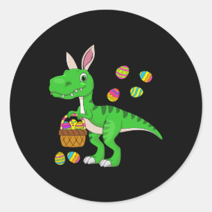 Oster-Dinosaurier-Hasenohren Oster-Skizzen-Stuffer Runder Aufkleber