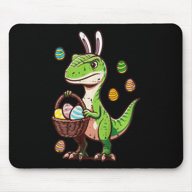 Oster-Dinosaurier Trex-Ei-Jagd Jungen Kinder Bis Mousepad (Vorne)