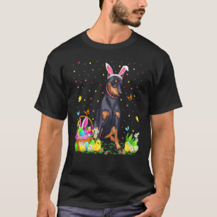 Oster-Dobermann-Hund-Hasen-Ei-Jagd-Dobermann-Oster T-Shirt