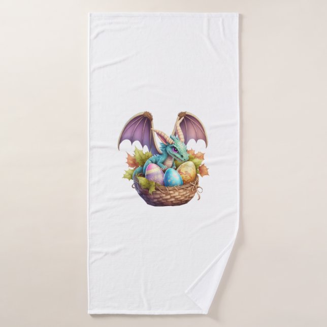 Oster-Drachen-Tag Liebt das Sammeln von Ostereiern Badehandtuch (Badehandtuch)