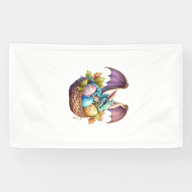 Oster-Drachen-Tag Liebt das Sammeln von Ostereiern Banner (Horizontal)