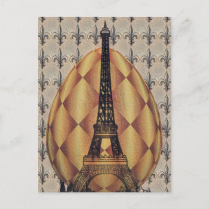 Oster-Ei Eiffelturm, Paris Fleur-de-lis Feiertagspostkarte