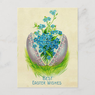 Oster-Ei im Vintage-Stil Beste Ostergrüße Begrüßun Postkarte