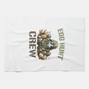 Oster-Ei-Jäger-Crew-Camo-Jagd-Oster-Tag-T-Shirt Geschirrtuch