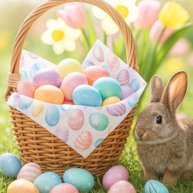 Oster-Ei-Muster in Pastellblau und Rosa  Seidenpapier (Pastel Easter egg tissue paper for baskets, crafts & spring gifts bright, cheerful, and festive!)