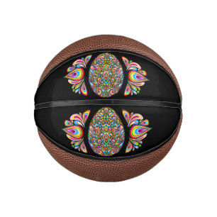 Oster-Ei-Psychedel-Design-Kinder-Bio-T-Shirt Mini Basketball