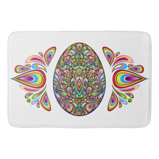 Oster-Ei-Psychedelic-Design-Kinder-Bio-T-Shirt Badematte (Vorderseite)