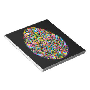 Oster-Ei-Psychedelic-Design-Kinder-Bio-T-Shirt Notizblock