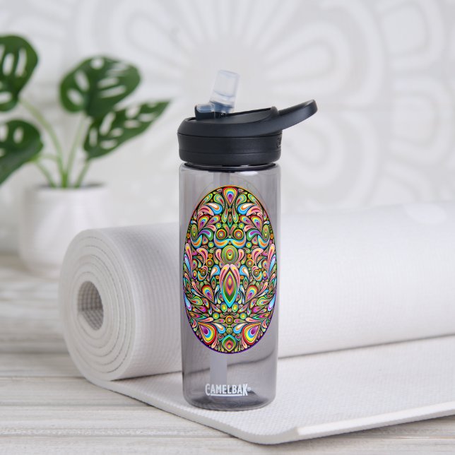 Oster-Ei-Psychedelic-Design-Kinder-Bio-T-Shirt Trinkflasche (Yoga (gedreht))