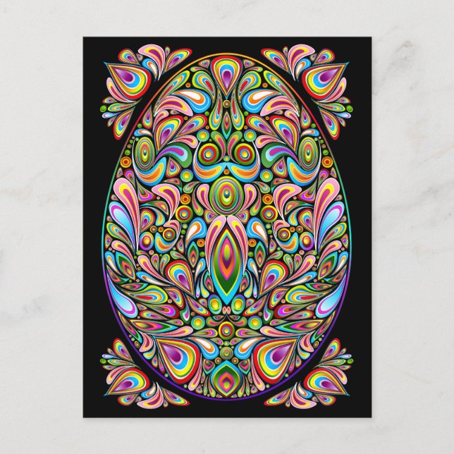 Oster-Ei-Psychedelic-Design Postkarte (Vorderseite)