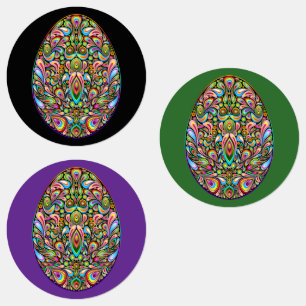 Oster-Ei psychedelisches Design Kinder Bio-T-Shirt Etiketten