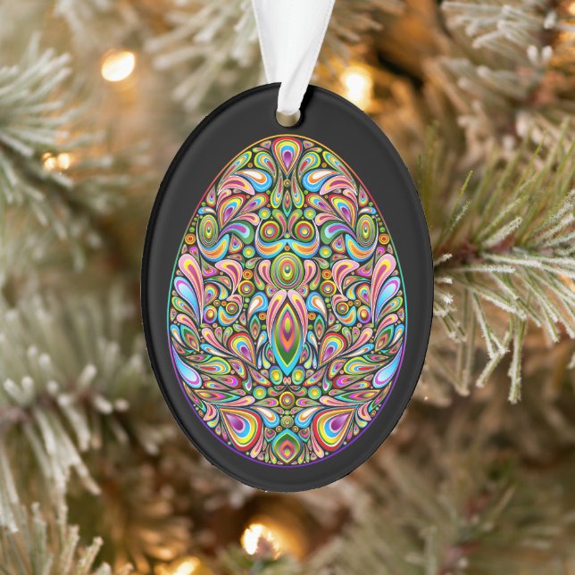 Oster-Ei-Psychedelisches-Design-Kinder-Bio-T-Shirt Ornament (Baum)
