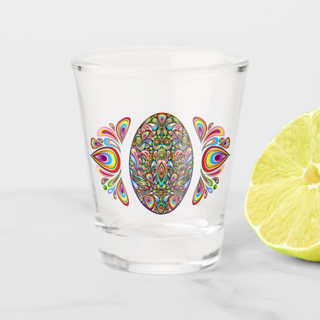 Oster-Ei psychedelisches Design Kinder Bio-T-Shirt Schnapsglas (Vorderseite)