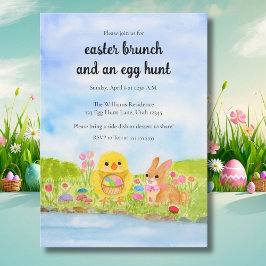 Oster-Eier-Brunch-Küken-Osterhase-Party Einladung