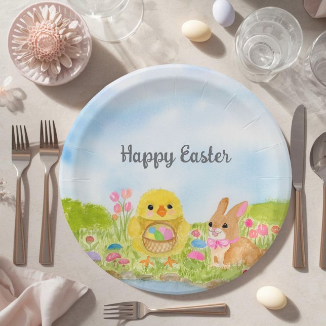 Oster-Eier-Brunch-Küken-Osterhase-Party Pappteller (Von Creator hochgeladen)