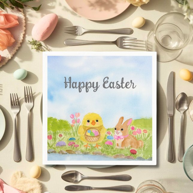 Oster-Eier-Brunch-Küken-Osterhase-Party Serviette (Von Creator hochgeladen)