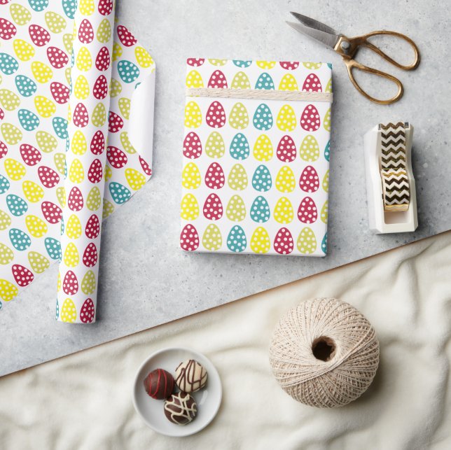 Oster-Eier Bunte Frohe Ostern Geschenkpapier (Kunsthandwerk)