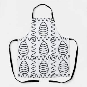 Oster-Eier Chevron Schwarz und Weiß Frohe Ostern Schürze