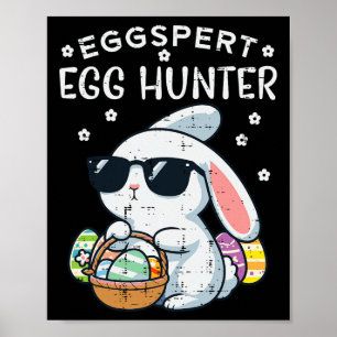 Oster-Eier-Experten-Eier-Jäger-Hase-Jungen-Mädchen Poster