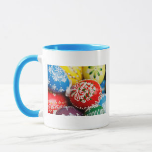 Oster-Eier Farbige Feiertagsmuster Frühlings Kunst Tasse