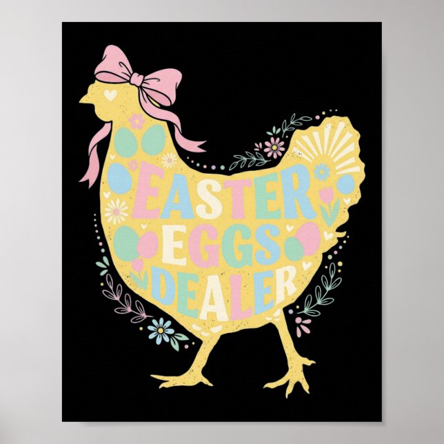 Oster-Eier-Händler Loral Huhn Henne Kokette Schlei Poster (Vorne)