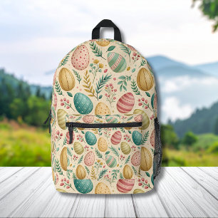 Oster-Eier im Vintage-Stil mit floralen Knospen Bedruckter Rucksack