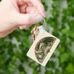 Oster-Eier mit Hühnern, Vintage-Jugendstil Schlüsselanhänger