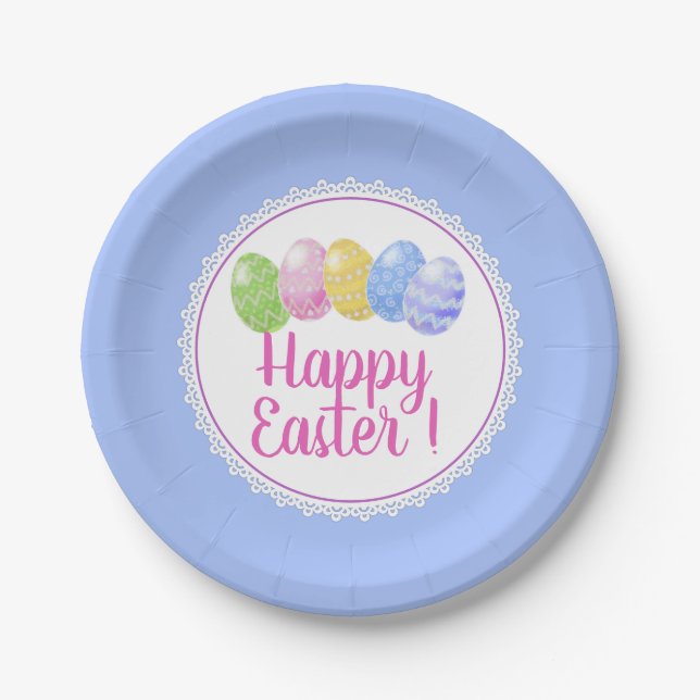 Oster-Eier Papierplatte, frohe Ostern-Party Papier Pappteller (Vorderseite)