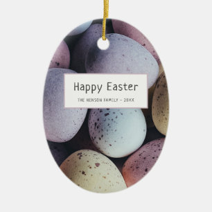 Oster-Eier Pastell Frohe Ostern Familie Keramik Ornament