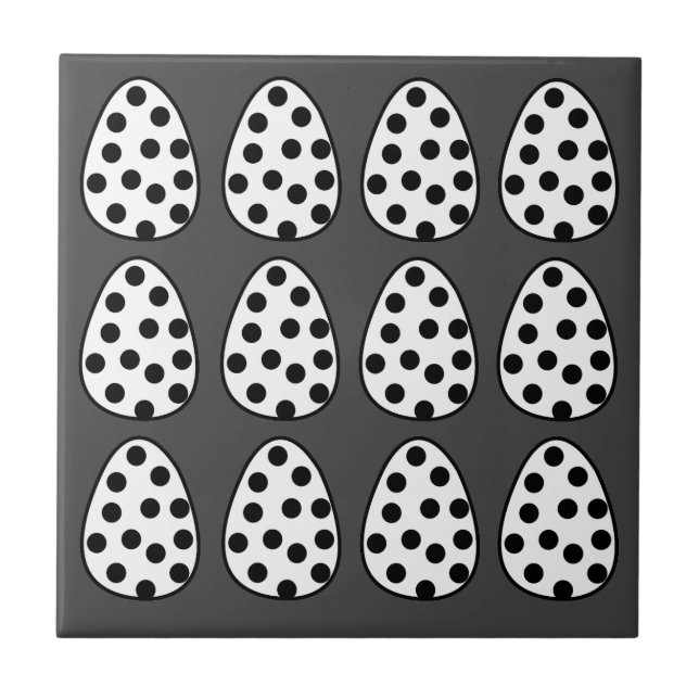 Oster-Eier Punktmuster Frohe Ostern  Fliese (Vorderseite)