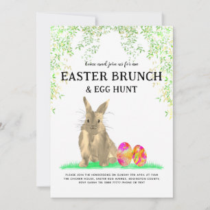 Oster-Eier-Suche Brunch Süßer Hase Aquarell Einladung