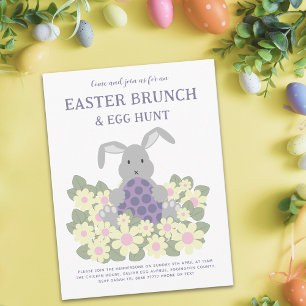 Oster-Eier-Suche Brunch Süßer Hase Floral Budget Flyer