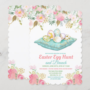 Oster-Eier-Suche Floral Watercolor Einladung