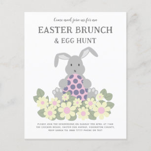 Oster-Eier-Suche Frühling Brunch Hase Blumen Budge Flyer