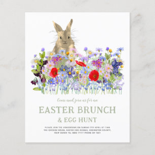 Oster-Eier-Suche und Brunch-Hasen-Blumen Budget Flyer
