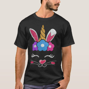 Oster-Einhorn-Gesicht-Hasen-Eier Frohe Ostern Kind T-Shirt