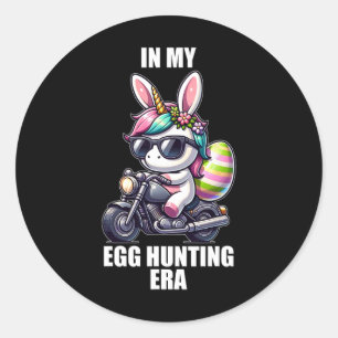 Oster-Einhorn-Shirt mit Eiern Frohe Ostern Jungen Runder Aufkleber