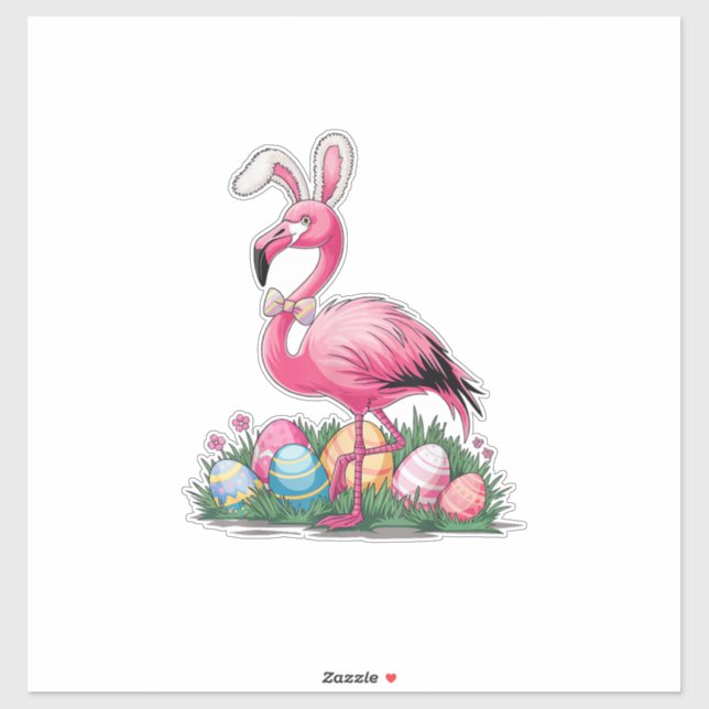 Oster-Flamingo-T-Shirt Aufkleber (Blatt)